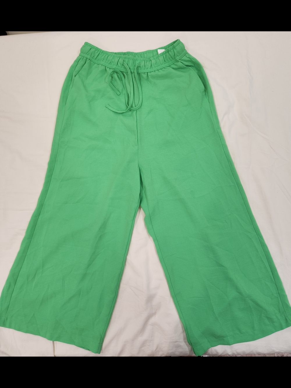 stradivarius Wide-Leg Drawstring Pants - Bright Green